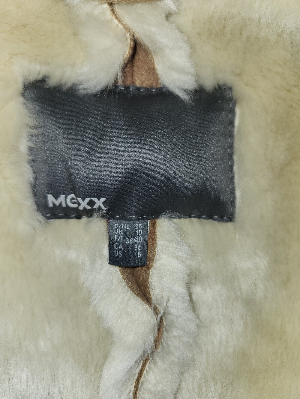 Vintage MEXX Aviator Faux Suede Jacket - Light Brown, Size 6 - Picture 9 of 9